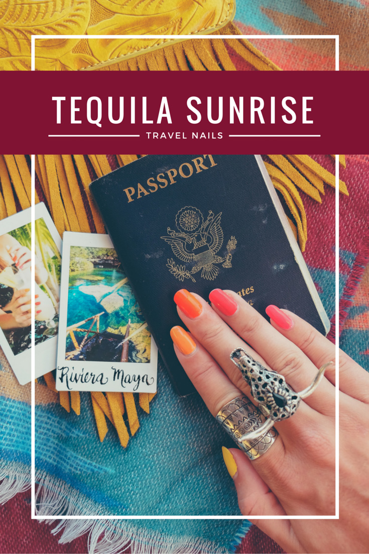 Tequila Sunrise Travel Nails