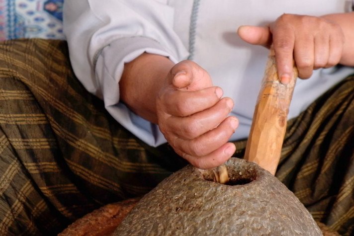 Grinding Argan Seeds