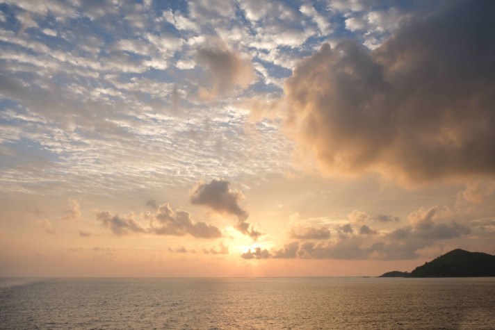 Sunset over Cousin Island