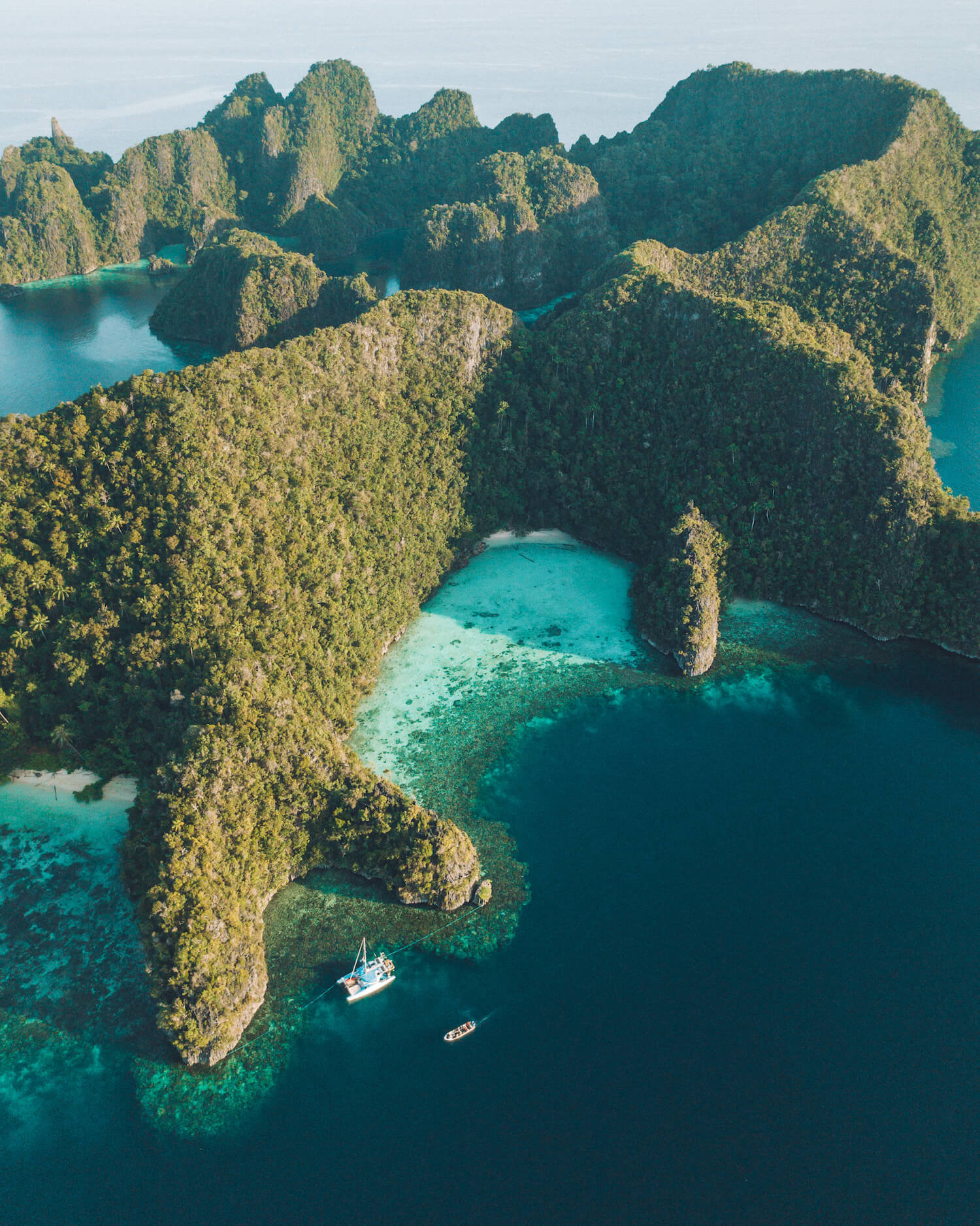 Drone Shot over Raja Ampat Lagoon