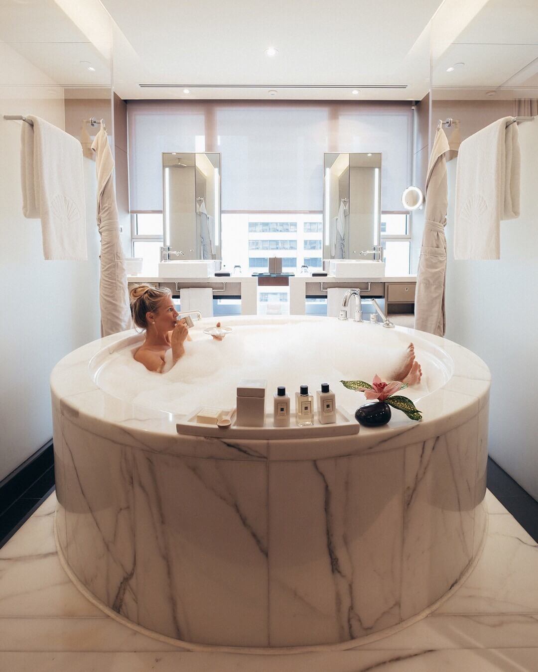 Blonde in Bath at Landmark Mandarin Oriental Hotel