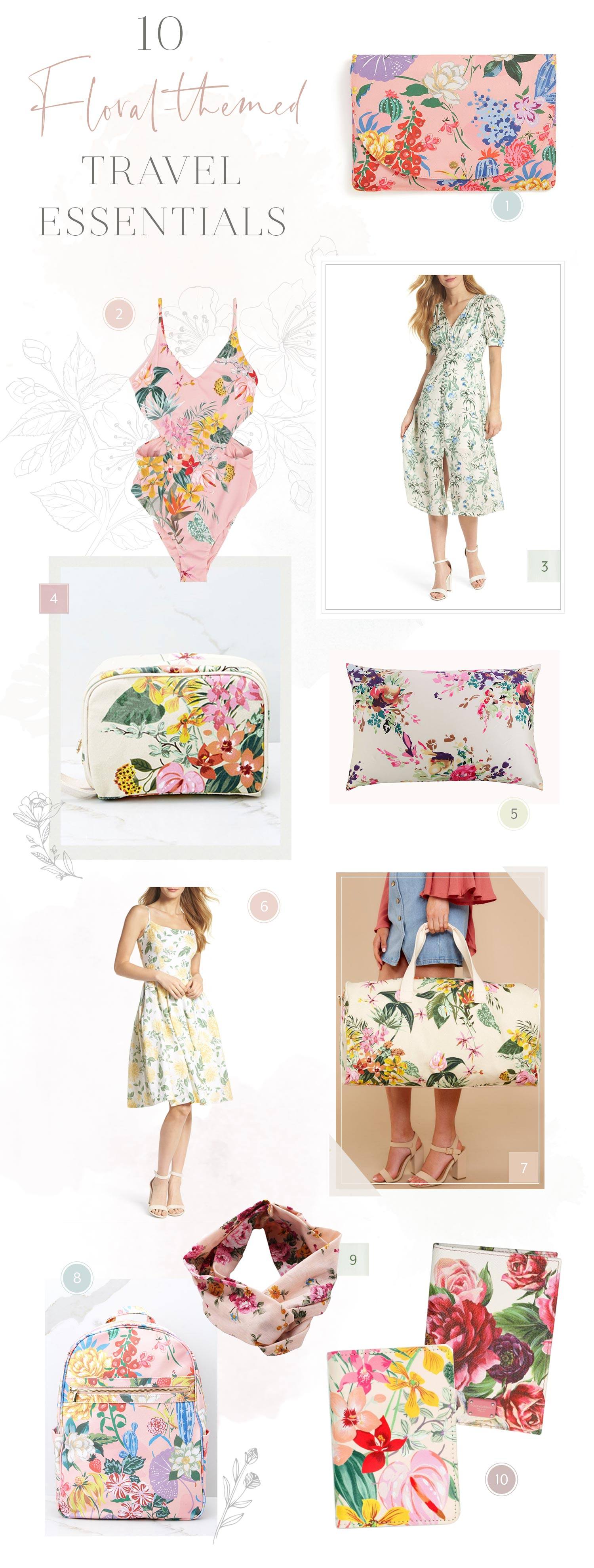 Floral-Themed Travel Essentials